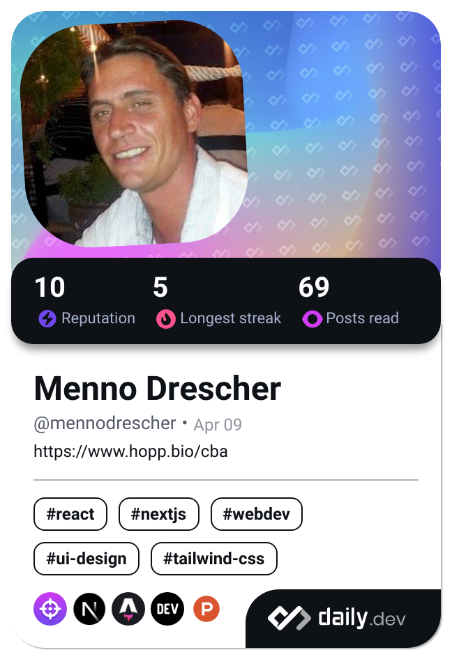 Menno Drescher's Dev Card