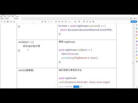 [nodejs][nightmare] 網路爬蟲線上讀書會 - YouTube - Part 1