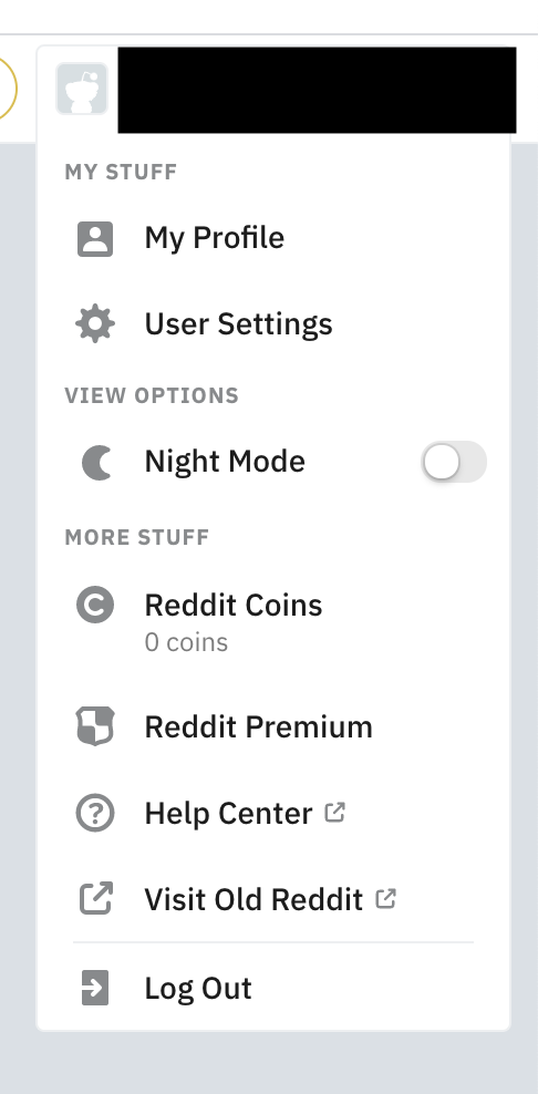 Reddit profile card