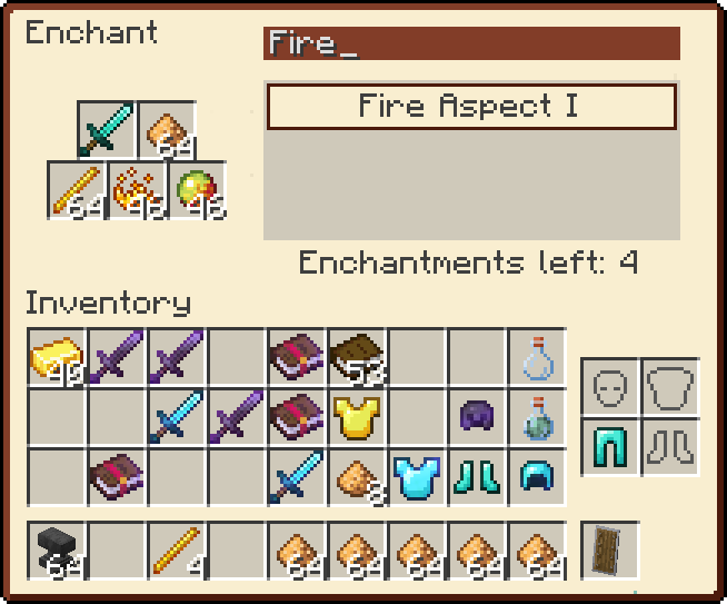 Overhauled Enchanting Table Menu