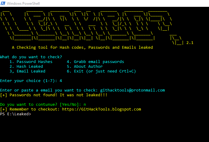 Run Leaked? on PowerShell