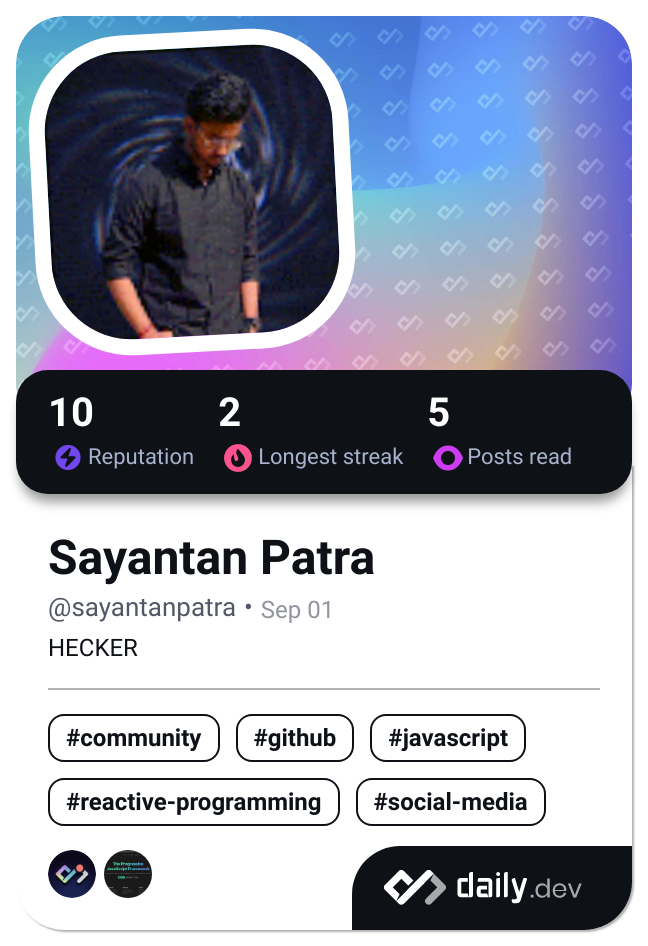 Sayantan Patra's Dev Card