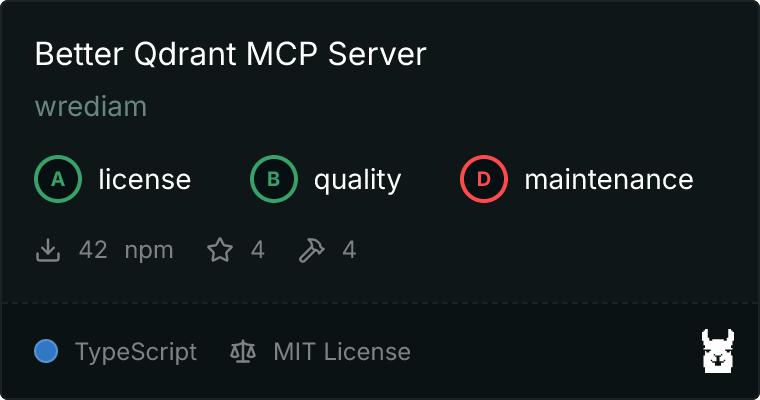 GitHub - wrediam/better-qdrant-mcp-server · GitHub