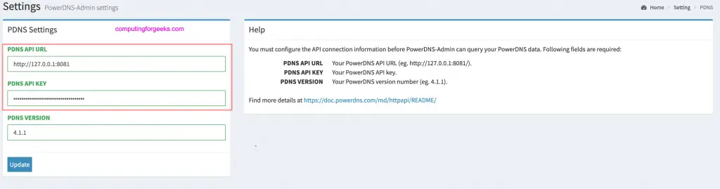 PowerDNS-Admin web API