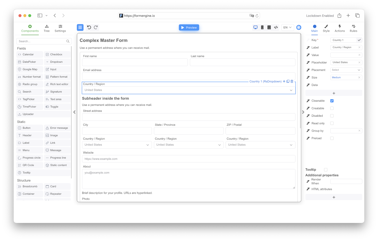 FormEngine Drag and n Drop