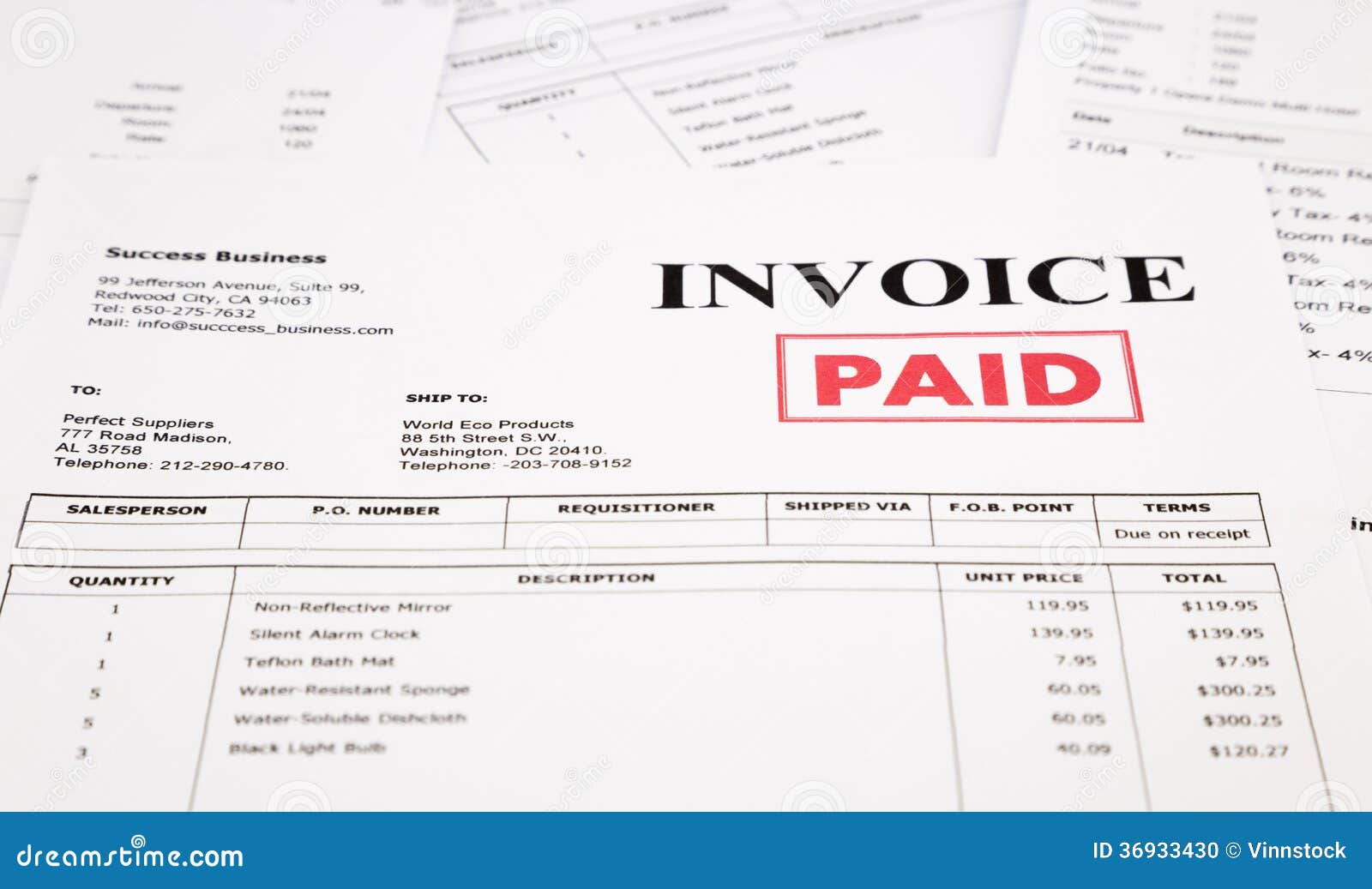 invoice status example