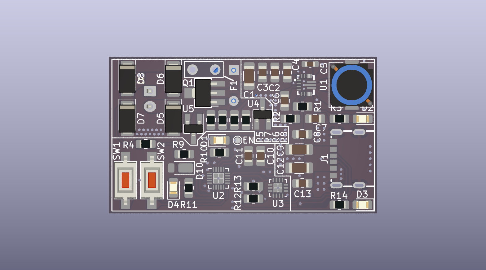 a rendered image of the PCB front