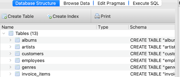 View tables in DB Browser