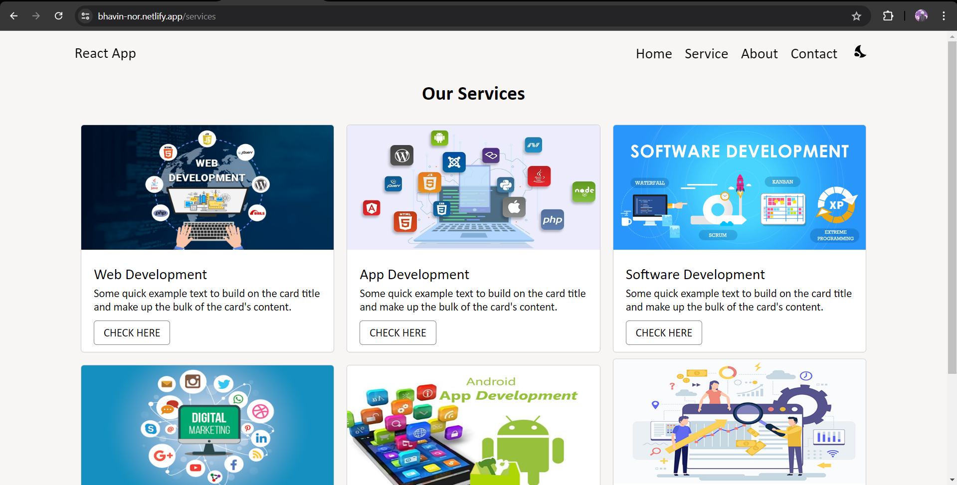 Services page