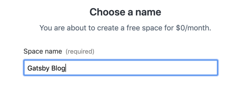create gatsby space