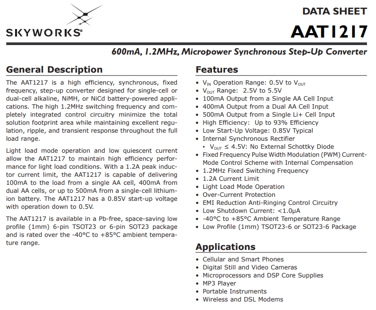 AAT1217 Datasheet