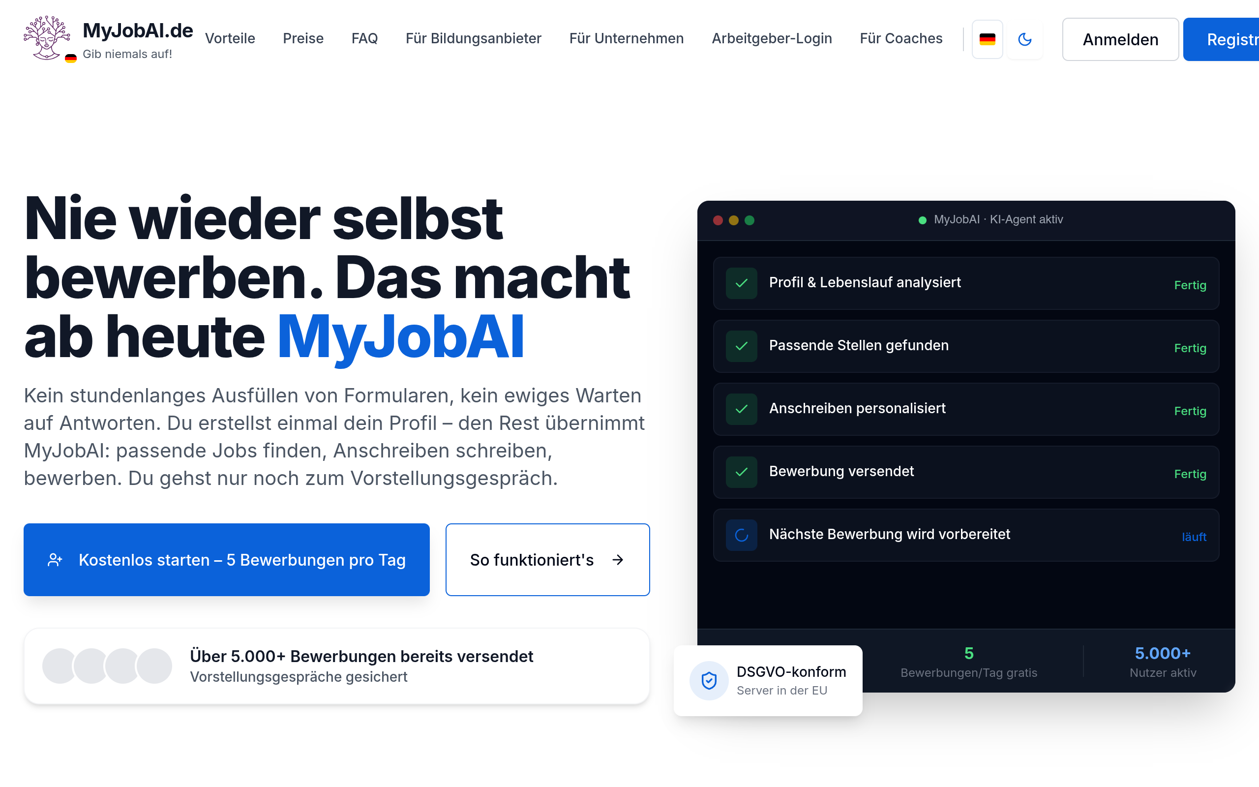 MyJobAI Website Preview