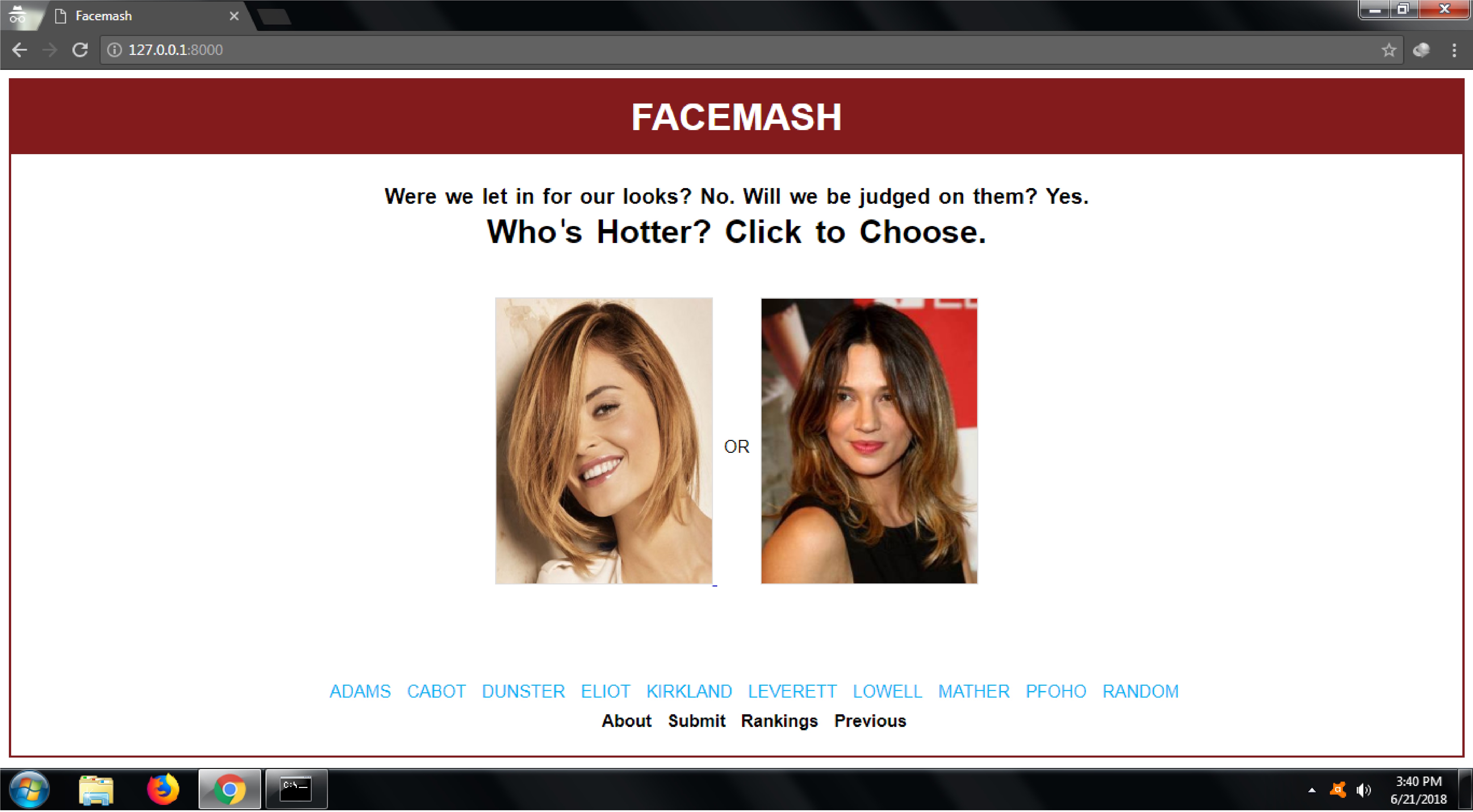 Facemash Screenshot