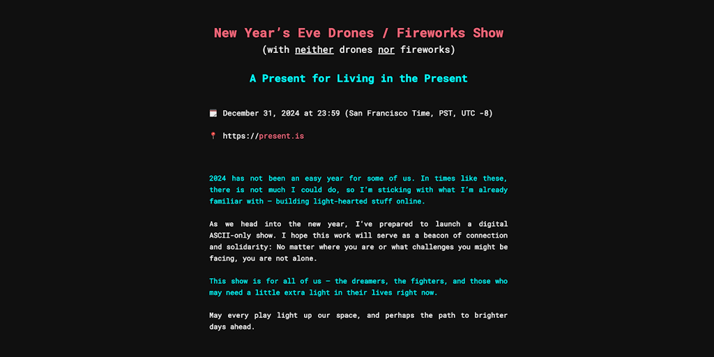 ASCII New Year's Eve Fireworks Show