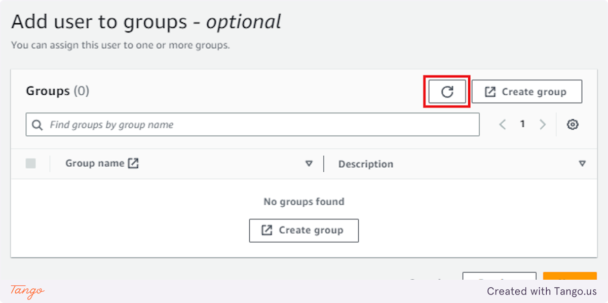 Within the Groups section, click on the Refresh button.