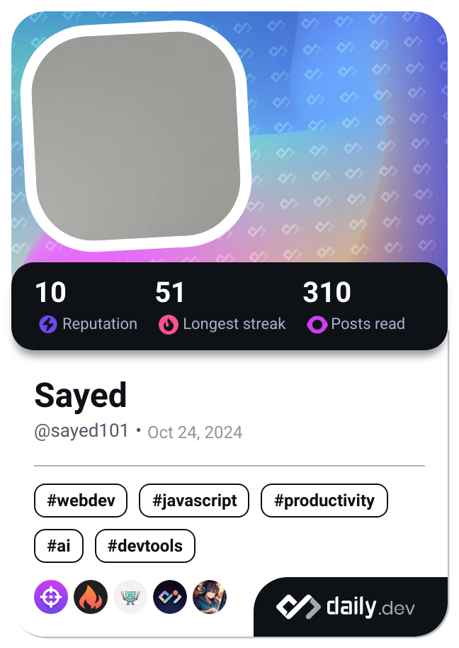 Sayed's Dev Card