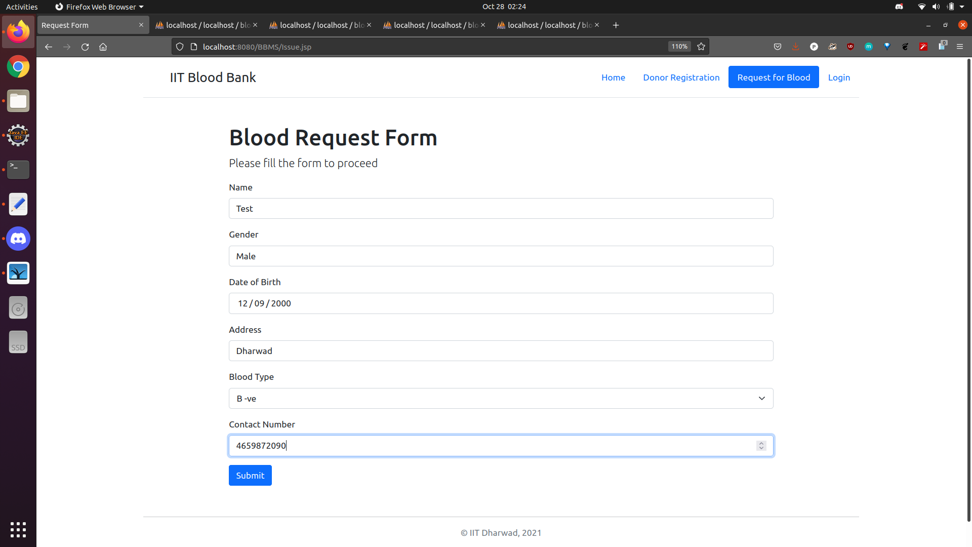 Blood Request Form