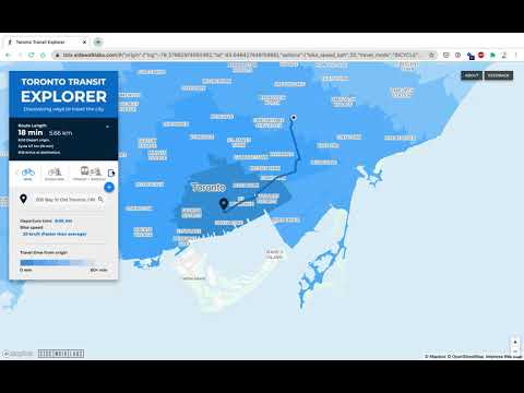 Screen recording of the Toronto Transit Explorer