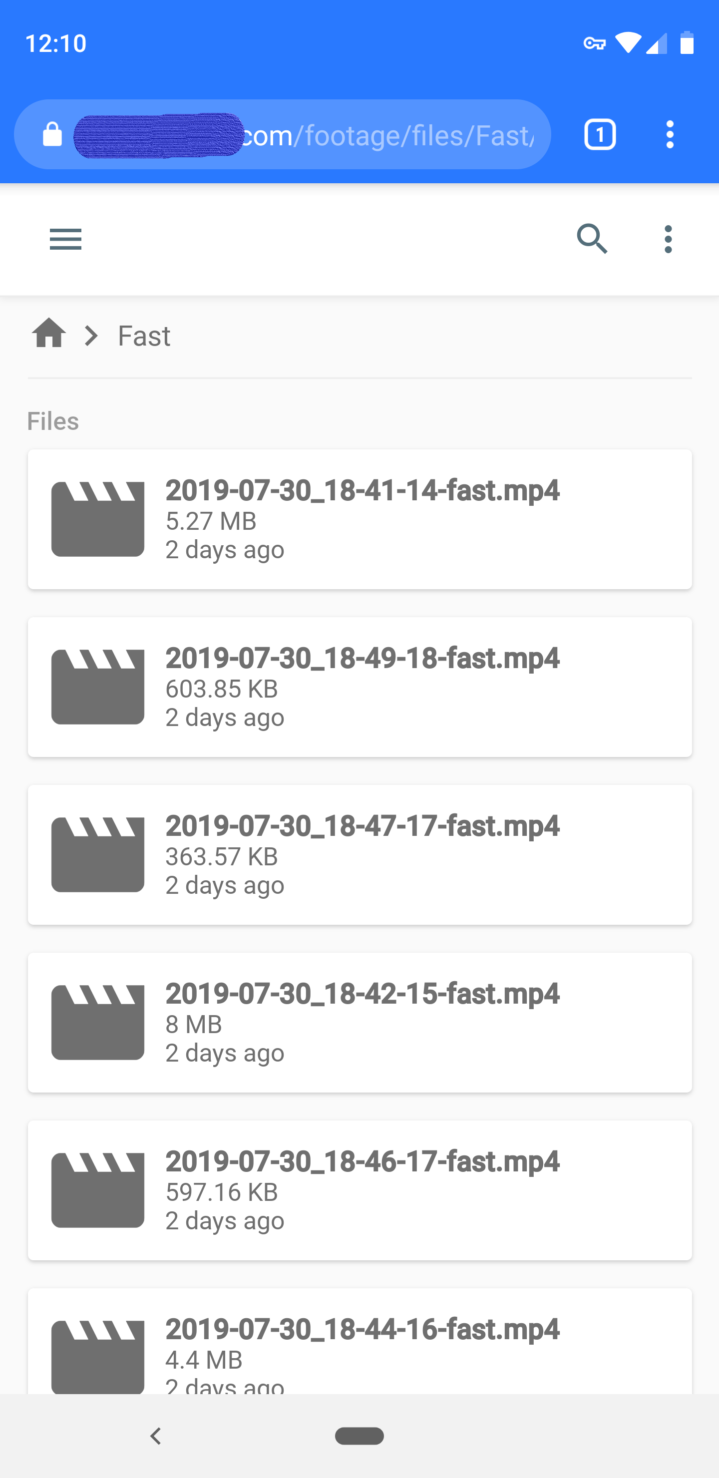 File list in tile view