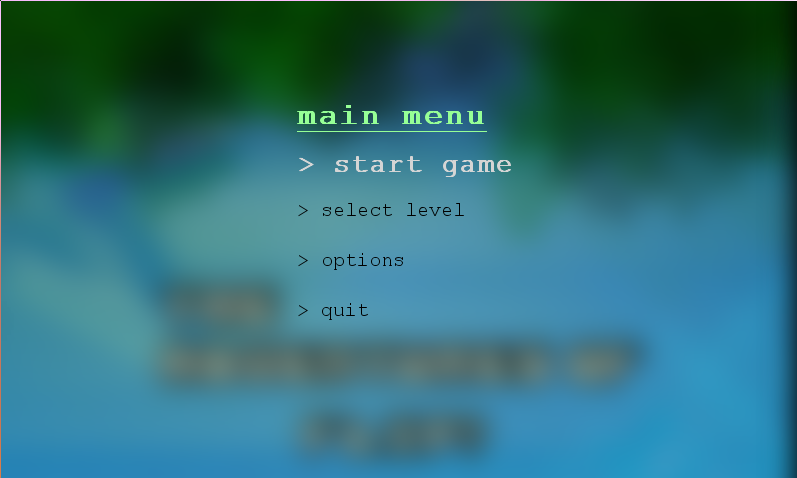 main menu screenshot