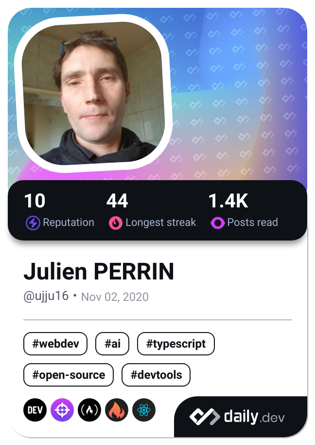 Julien PERRIN's Dev Card