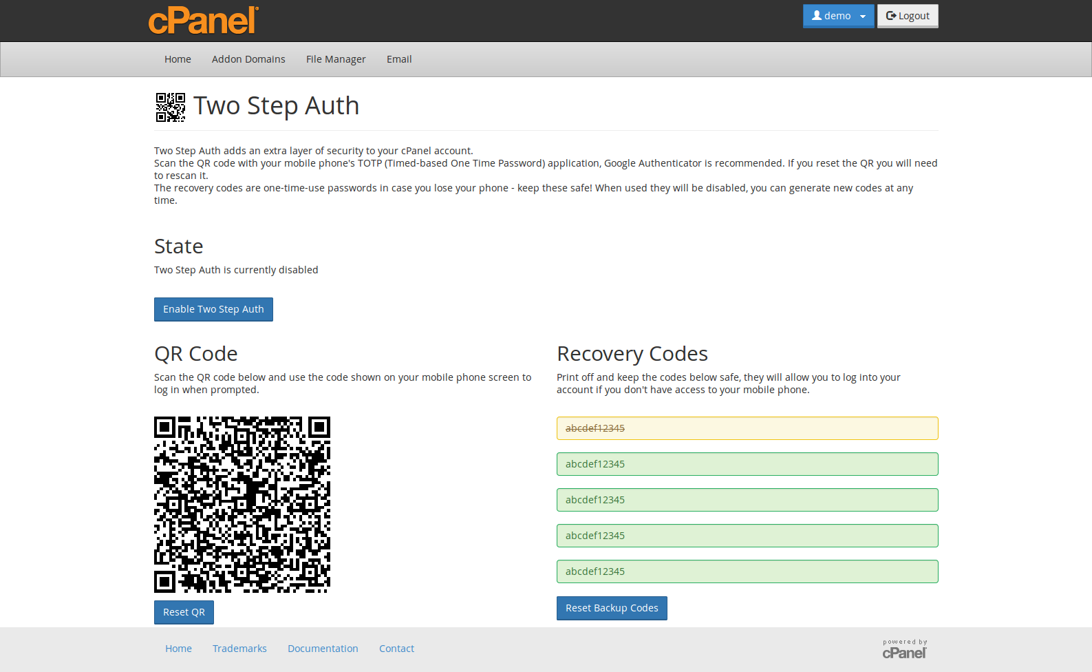 cPanel Google Authenticator Two Factor Authentication