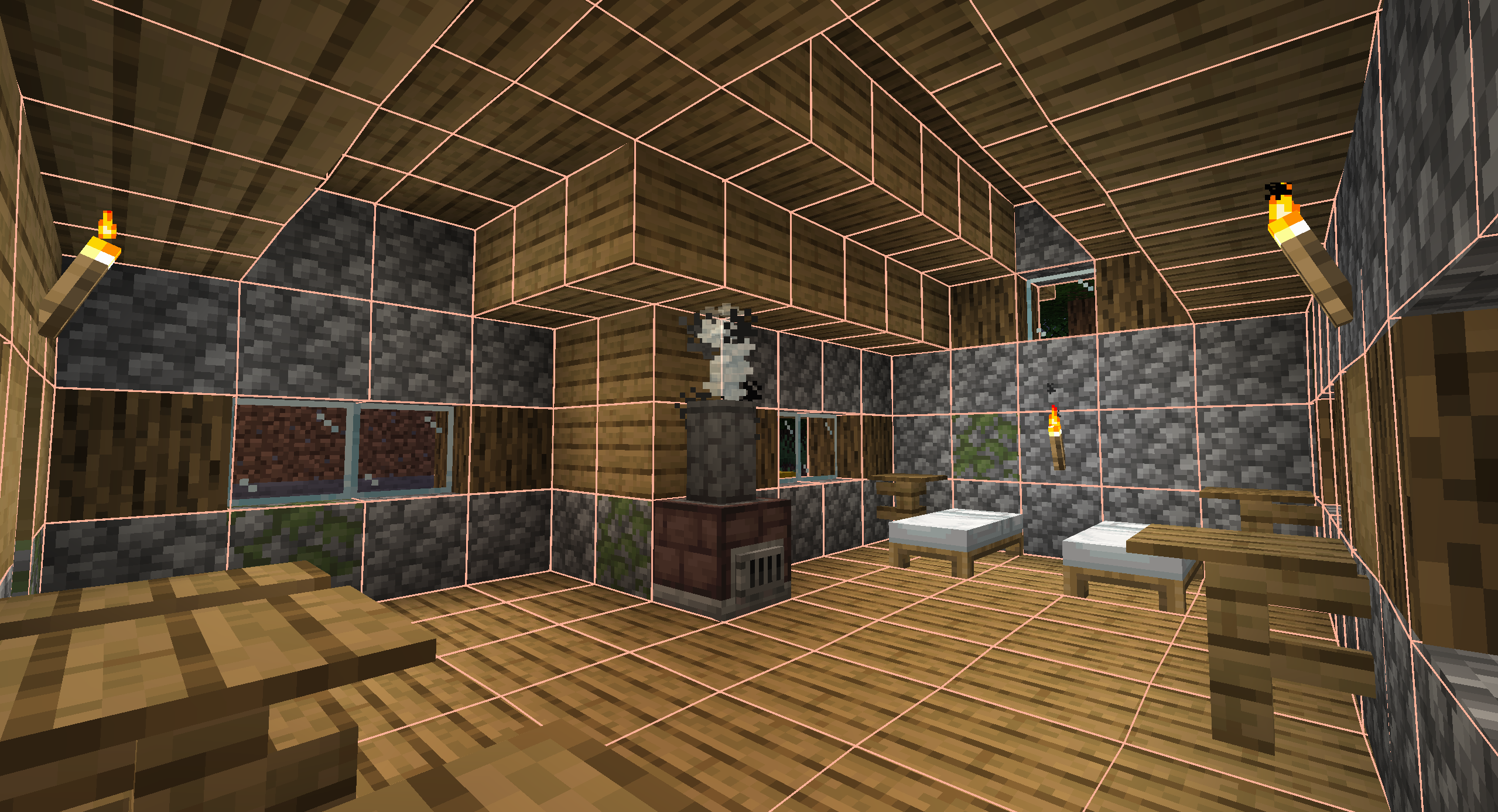 A hearth with debug mode in a room