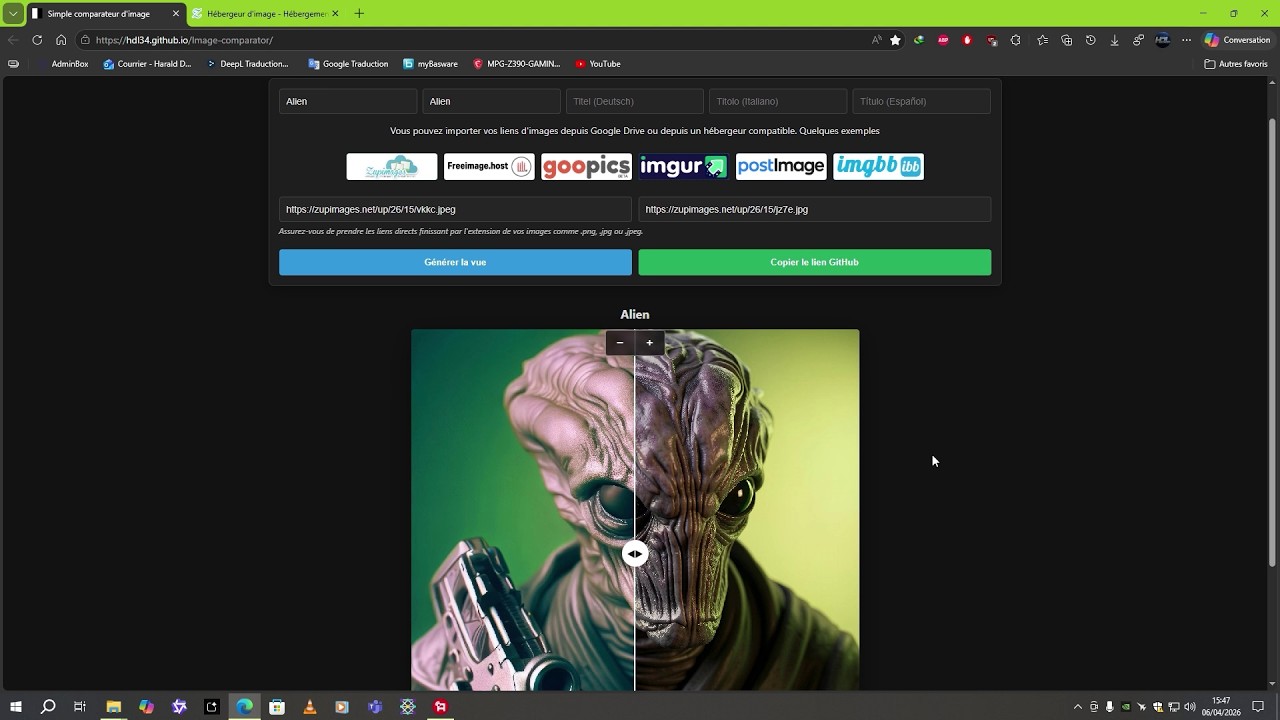Tutoriel Comparateur d'images