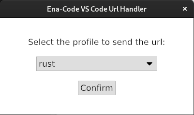 URL Handler profile select screen