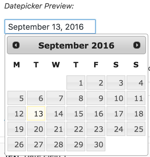 Datepicker Preview