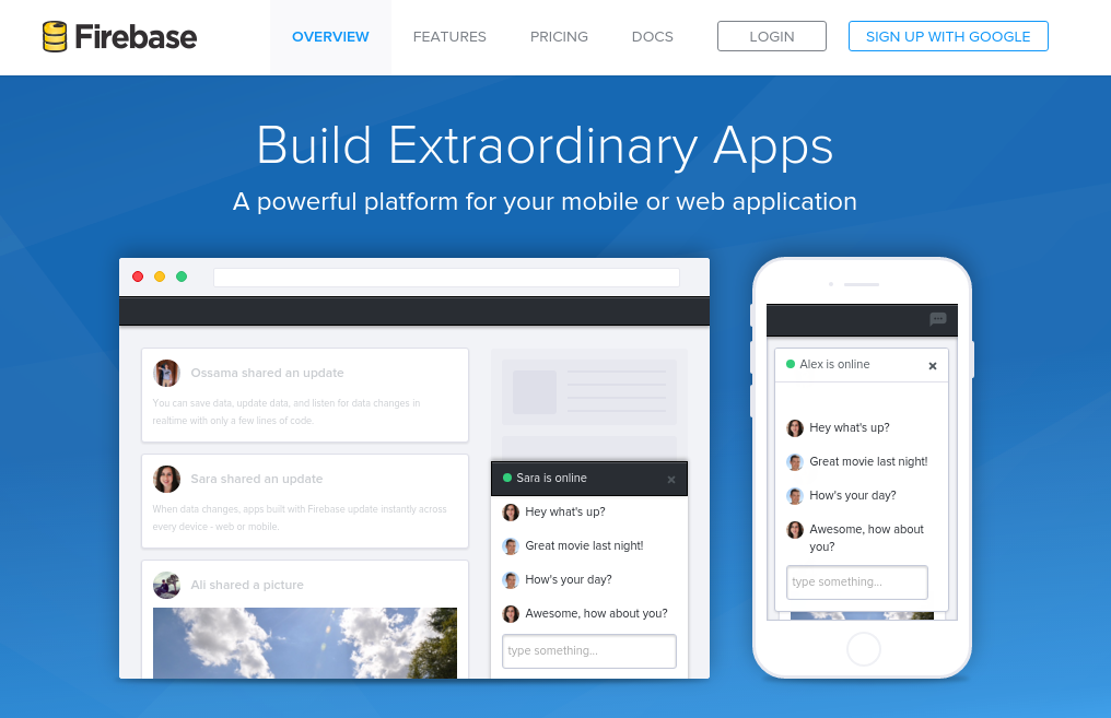 Firebase homepage