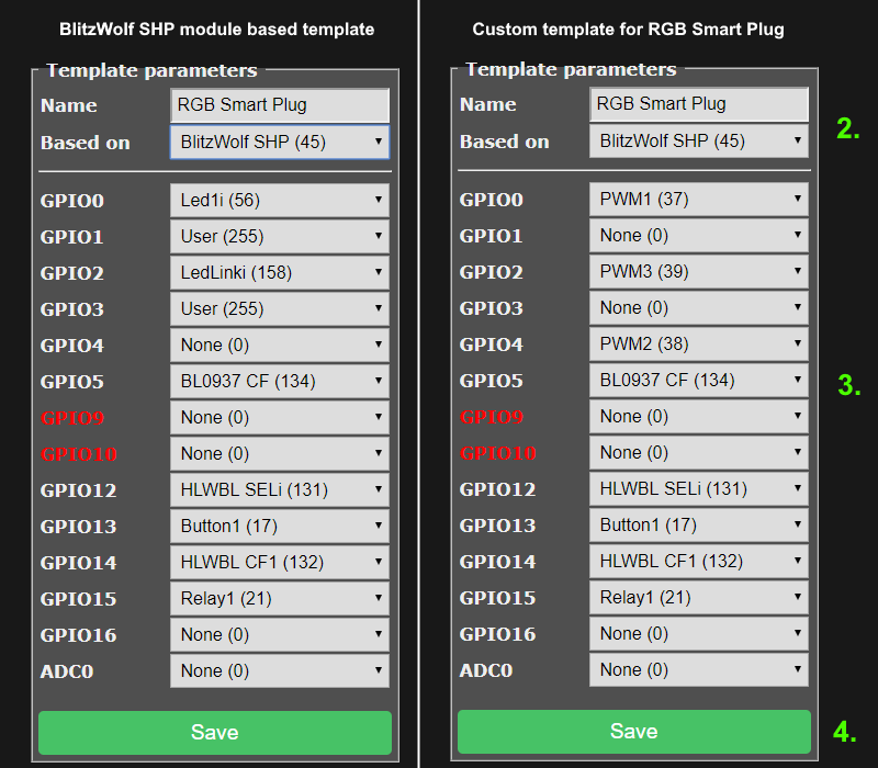 GPIO configuration