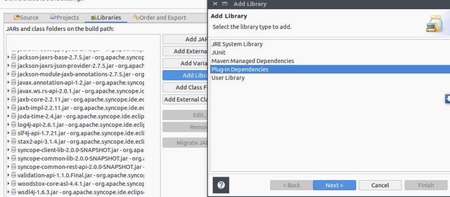 Plug-in dependencies library