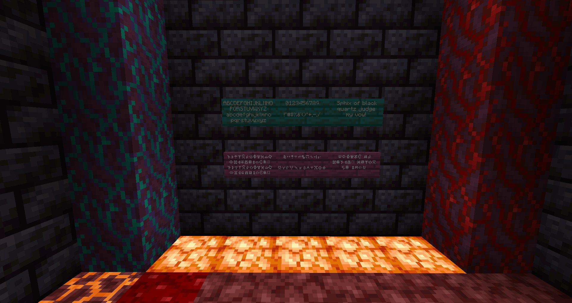 Runelic font displayed on some Minecraft signs.