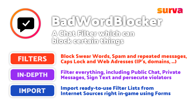 BadWordBlocker plugin features