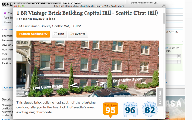 Right-Click Walk Score Zillow screenshot