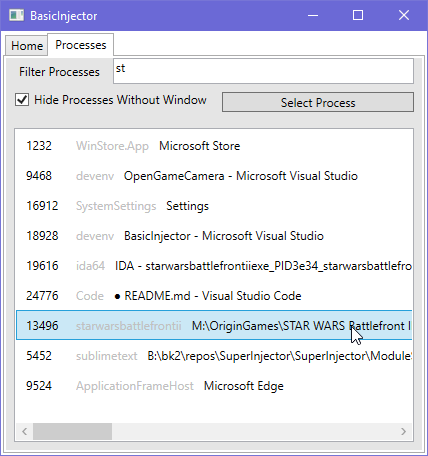 GitHub - fengjixuchui/BasicInjector: Minimalist DLL Injector in WPF ...