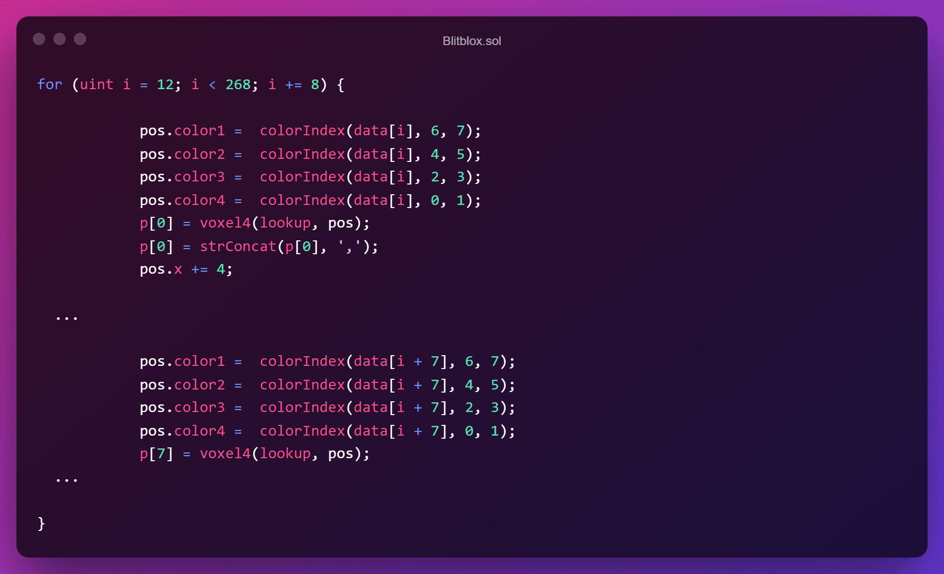 Looping through bytes to get voxel data