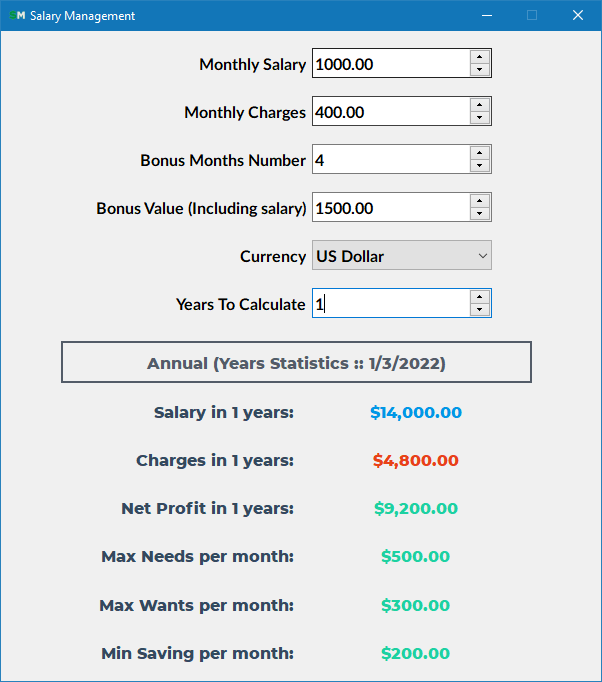 Salary Calculator With Bonus