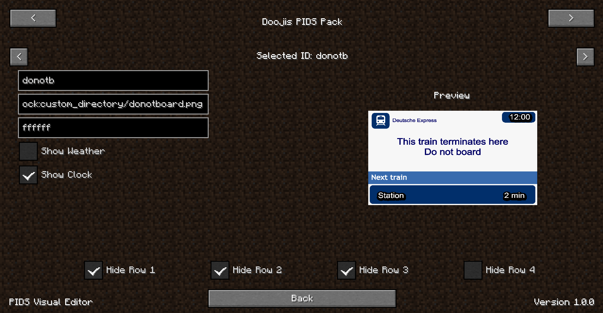 PIDS Visual Editor screen, with a loaded pack.