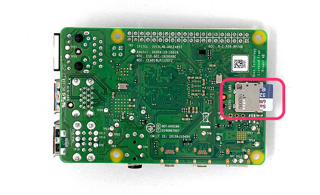 Insert micro sd card into your raspberry pi