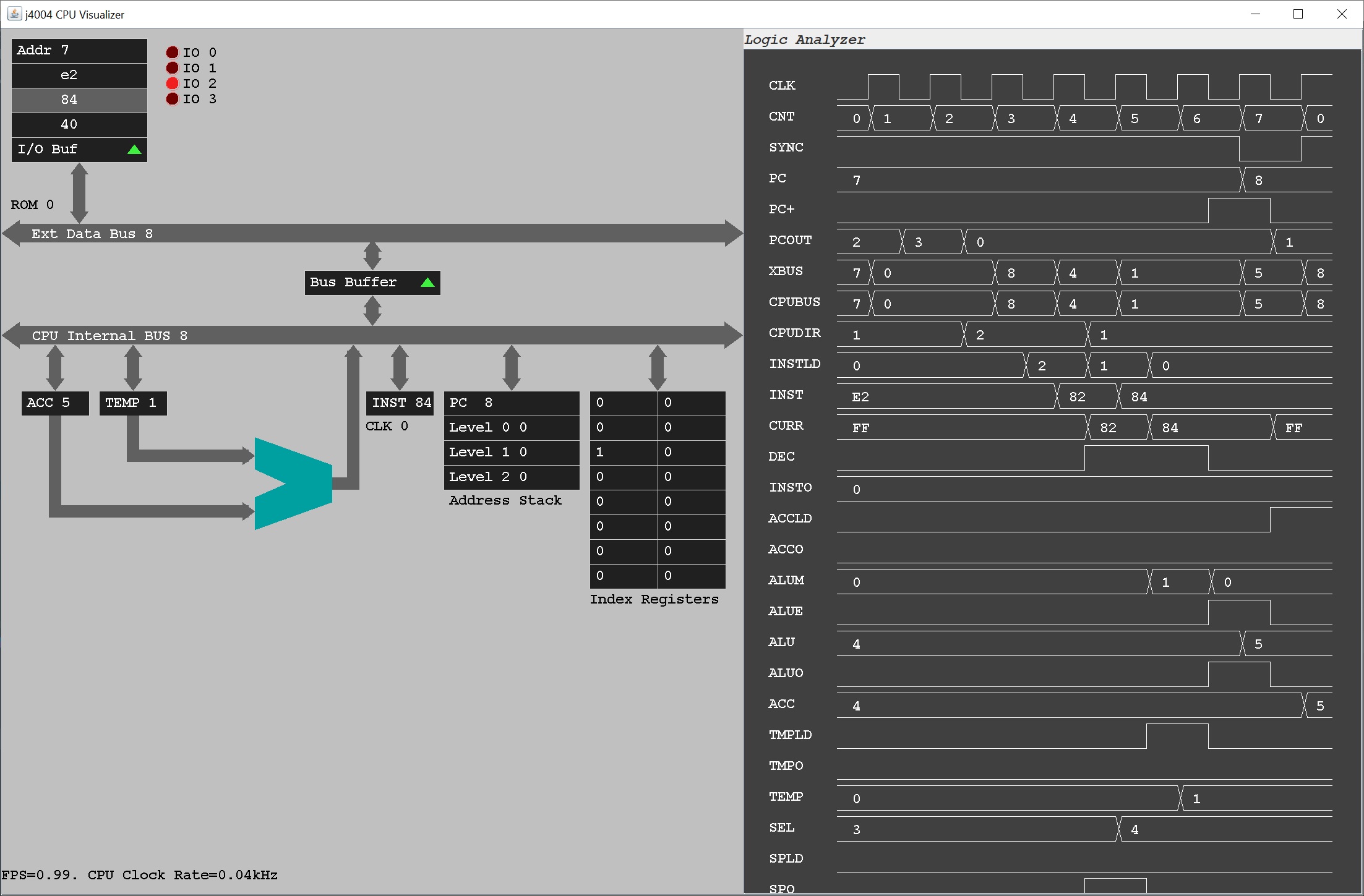 Visualizer Program with Logic Analyzer