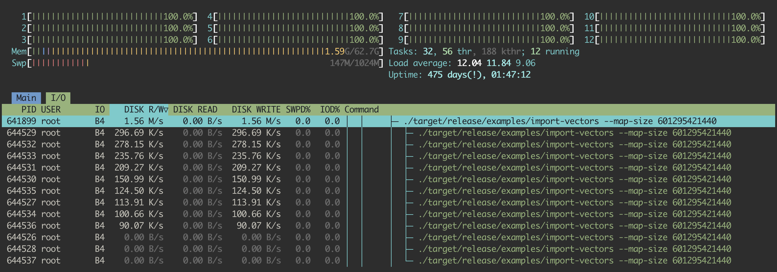 Successfully indexing 15.6M vector of 768 dimensions with 63 GiB