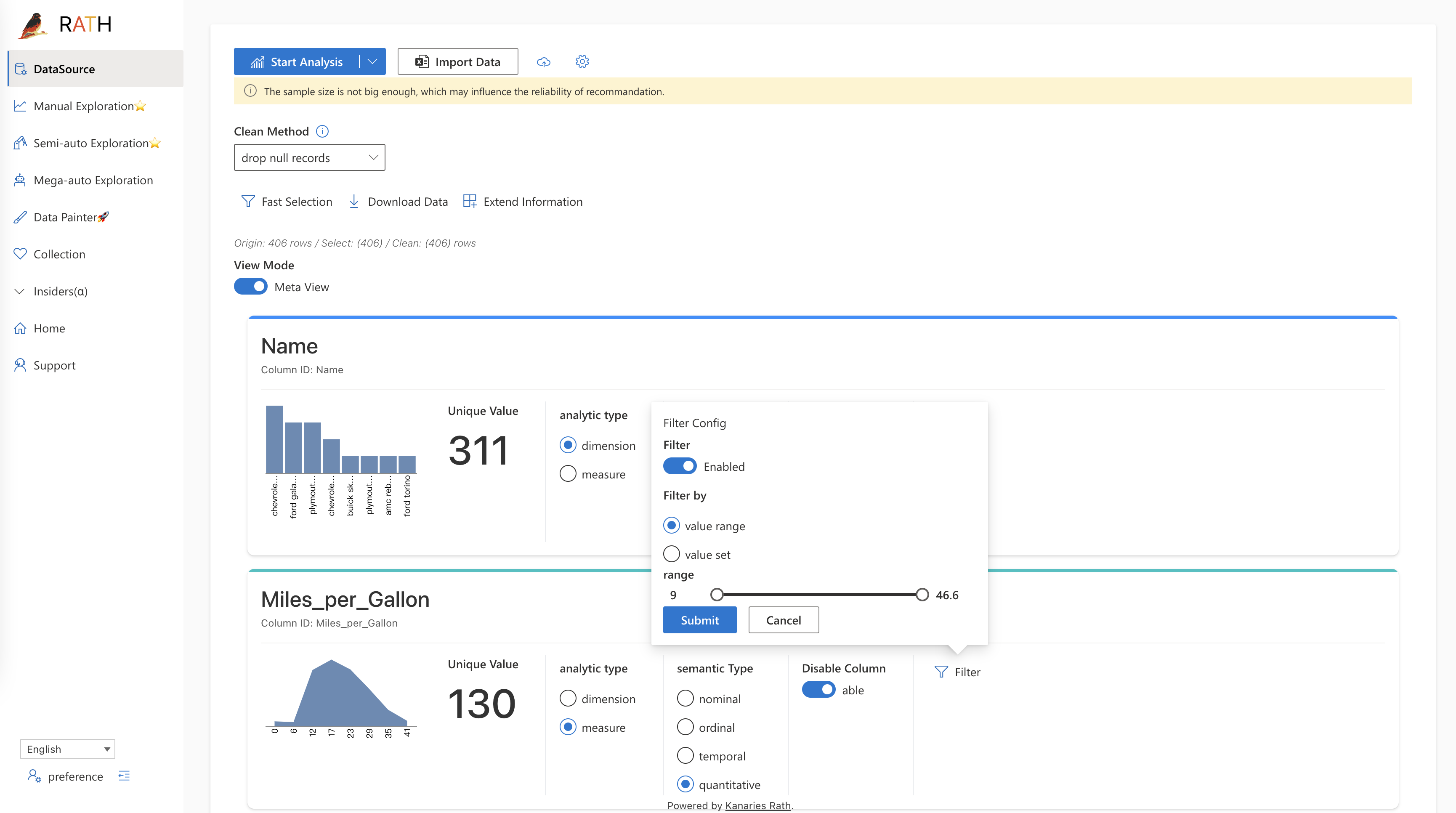 Configure your dataset