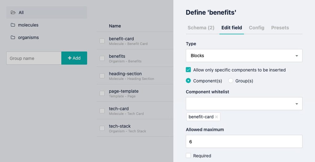 Benefits Blocks definition