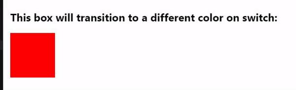 A box with a background transition