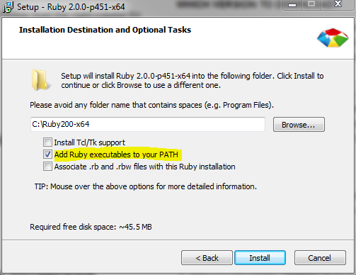 Ruby Installer: Add Ruby executables to your PATH