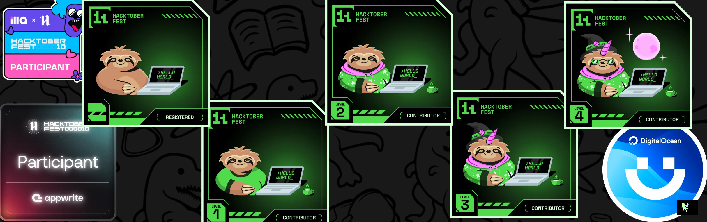 An image of @lakshitrajput's Holopin badges, which is a link to view their full Holopin profile