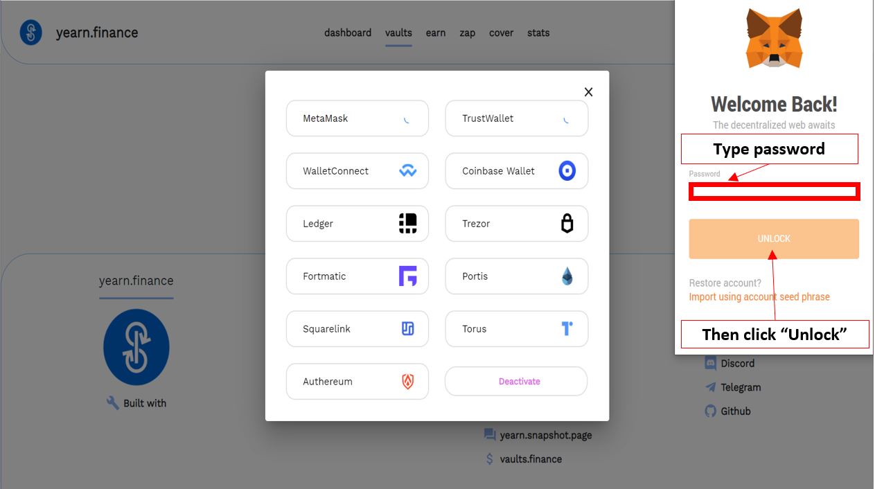 metamask password